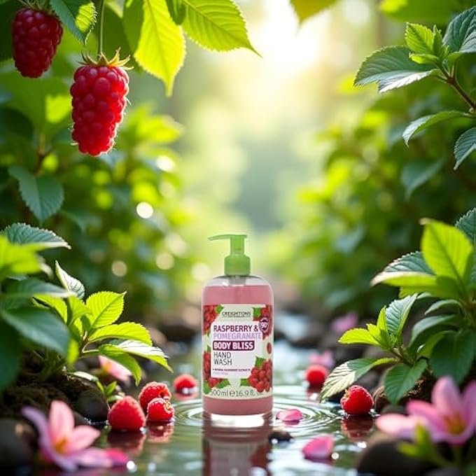 CREIGHTONS BODY BLISS RASPBERRY AND POMEGRANATE HAND WASH (500 ML) - REVITALISE YOUR SENSES AND BOOST YOUR ENERGY WITH JUICY EXTRACTS OF RASPBERRY & POMEGRANATE, VEGAN FRIENDLY & CRUELTY FREE - Image 5